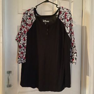 Torrid Black and Red Disney Long Sleeve Tee
